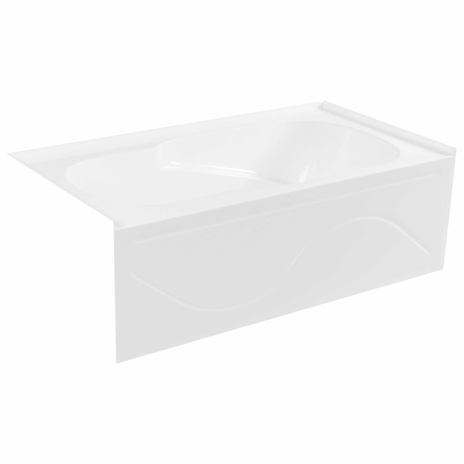 Aqua Eden VTAP603216L 60-Inch Acrylic Anti-Skid Alcove Tub With Left Hand Drain Hole, White - Image 3