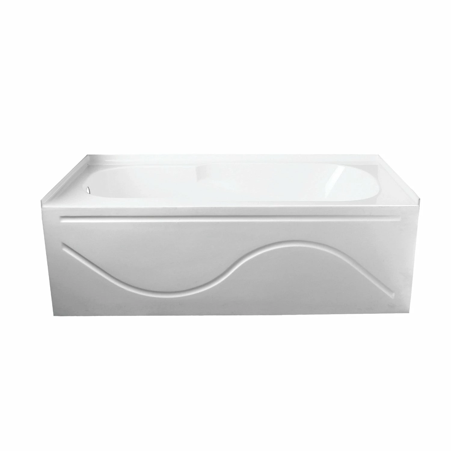 Aqua Eden VTAP603216L 60-Inch Acrylic Anti-Skid Alcove Tub With Left Hand Drain Hole, White - Image 4