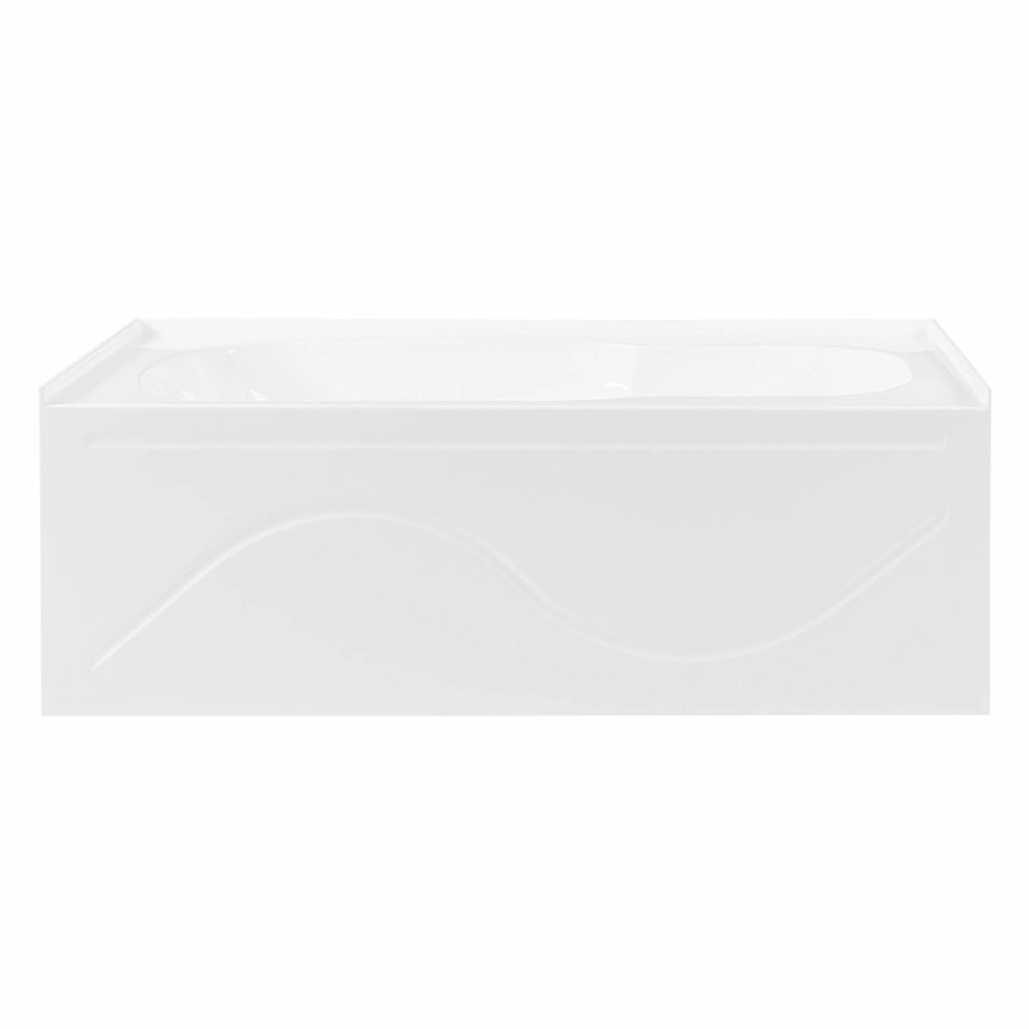 Aqua Eden VTAP603216R 60-Inch Acrylic Anti-Skid Alcove Tub With Right Hand Drain Hole, White - Image 2