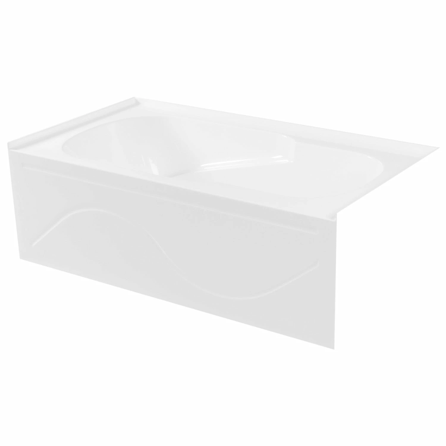 Aqua Eden VTAP603216R 60-Inch Acrylic Anti-Skid Alcove Tub With Right Hand Drain Hole, White - Image 3