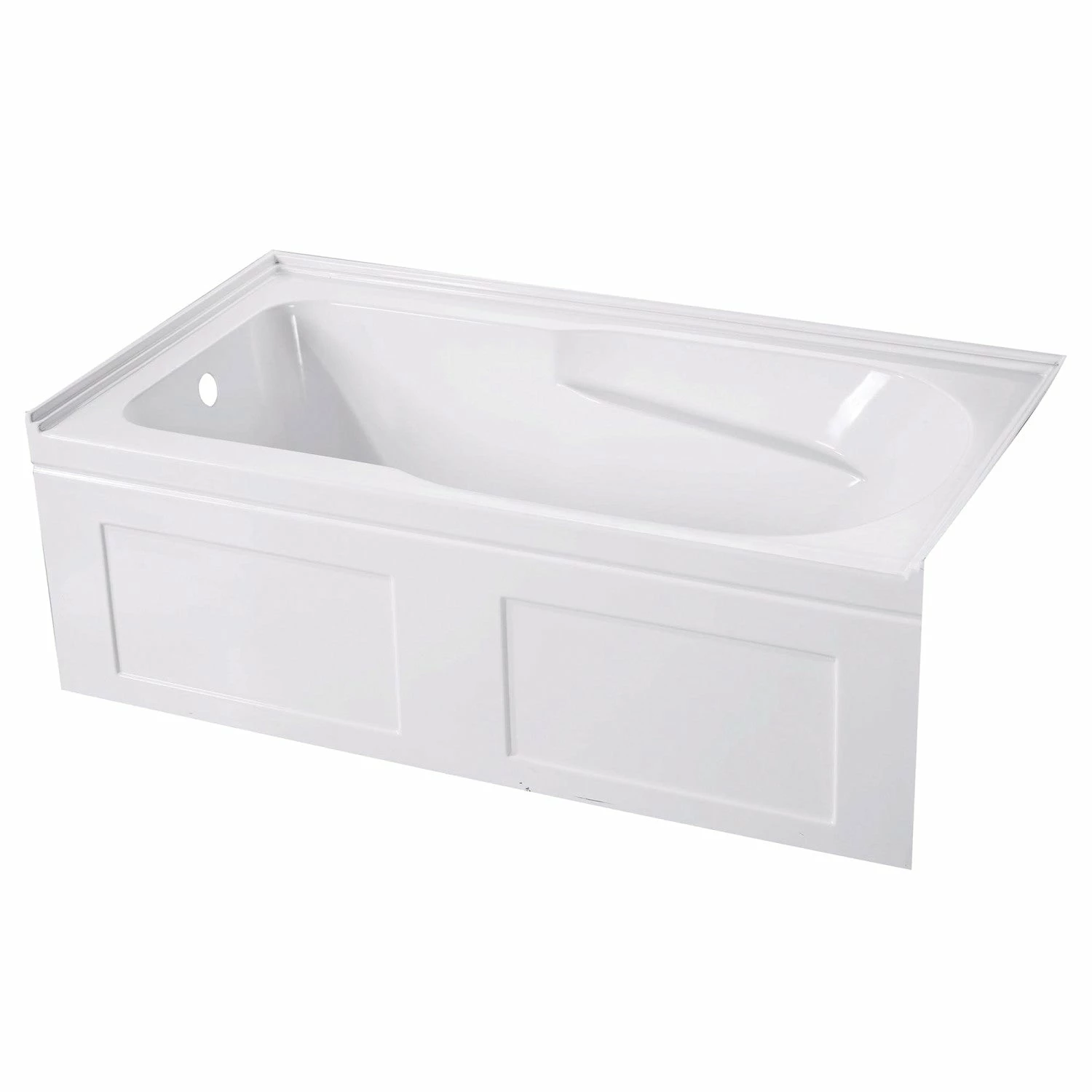Aqua Eden VTAP603220CL 60-Inch Acrylic Anti-Skid Alcove Tub With Left Hand Drain Hole, White - Image 2