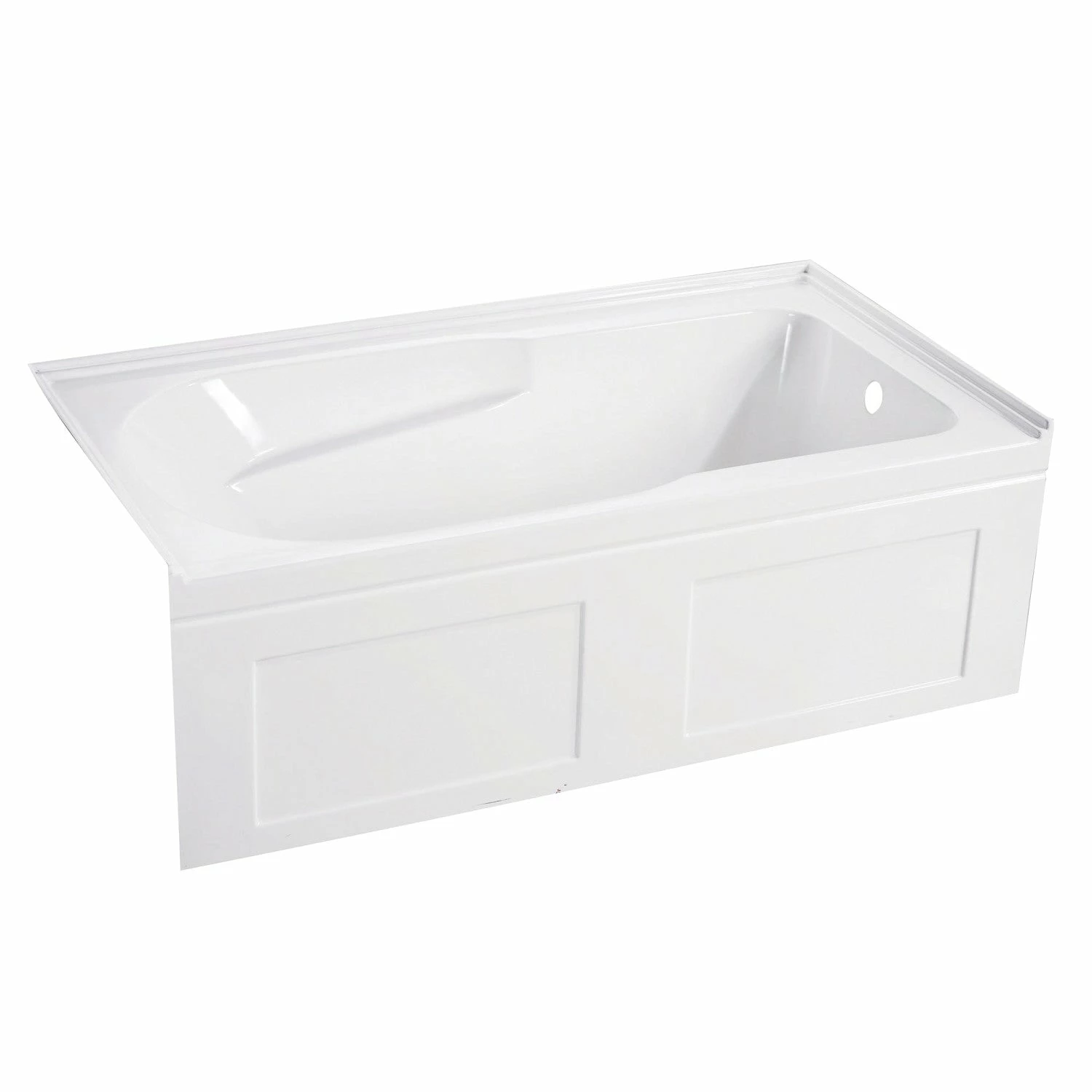 Aqua Eden VTAP603220CR 60-Inch Acrylic Anti-Skid Alcove Tub With Right Hand Drain Hole, White - Image 2