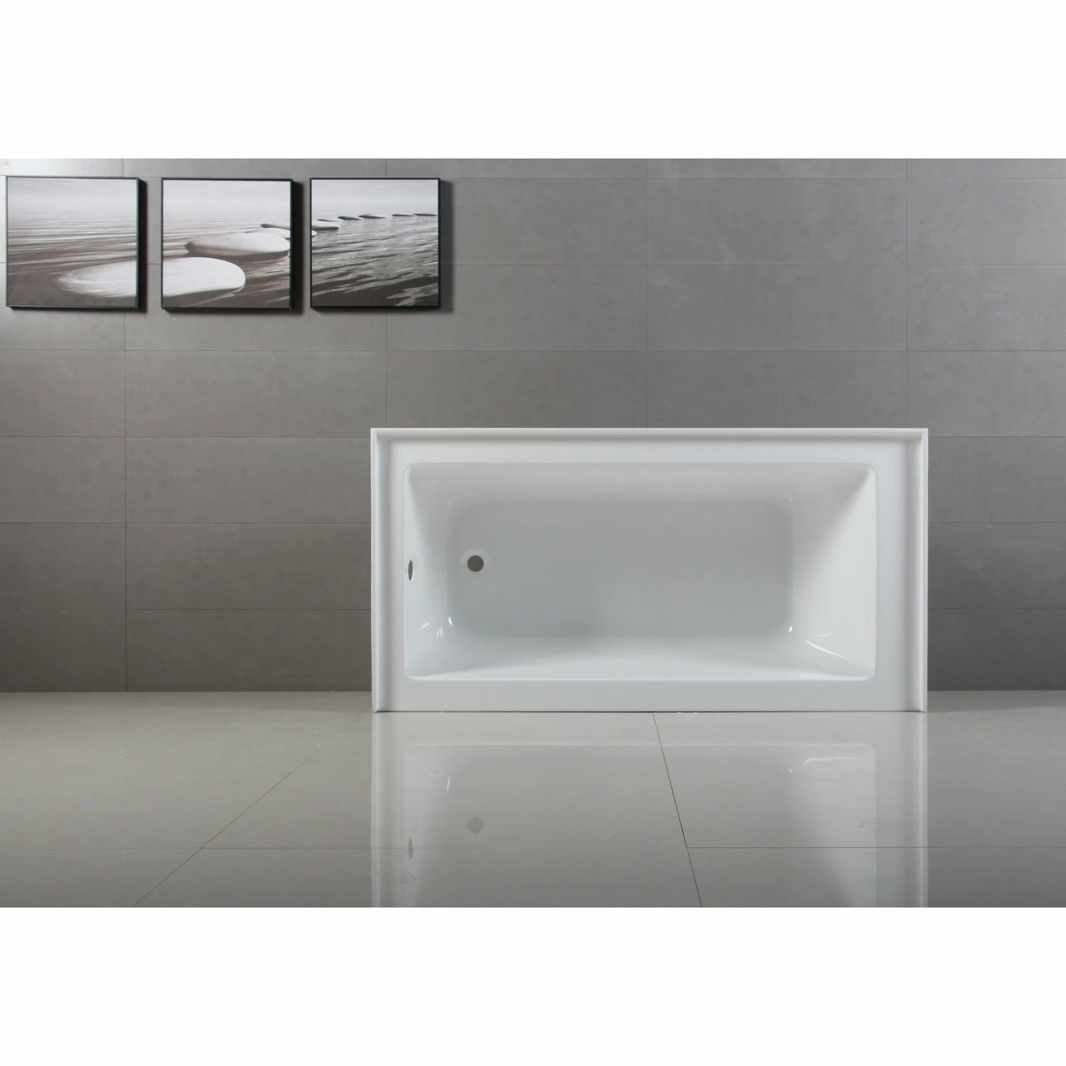 Aqua Eden VTAP603222L 60-Inch Acrylic Alcove Tub With Left Hand Drain Hole, White - Image 3