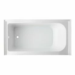 Oriel VTAP6032L21A 60-Inch Anti-Skid Acrylic Alcove Tub With Left Hand Drain Hole, White