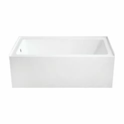 Aqua Eden VTAP6032L22 60-Inch Acrylic Alcove Tub With Left Hand Drain Hole, Glossy White