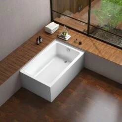 Aqua Eden VTAP6036R22TS 60-Inch Acrylic Alcove Tub With Right Hand Drain Hole, White