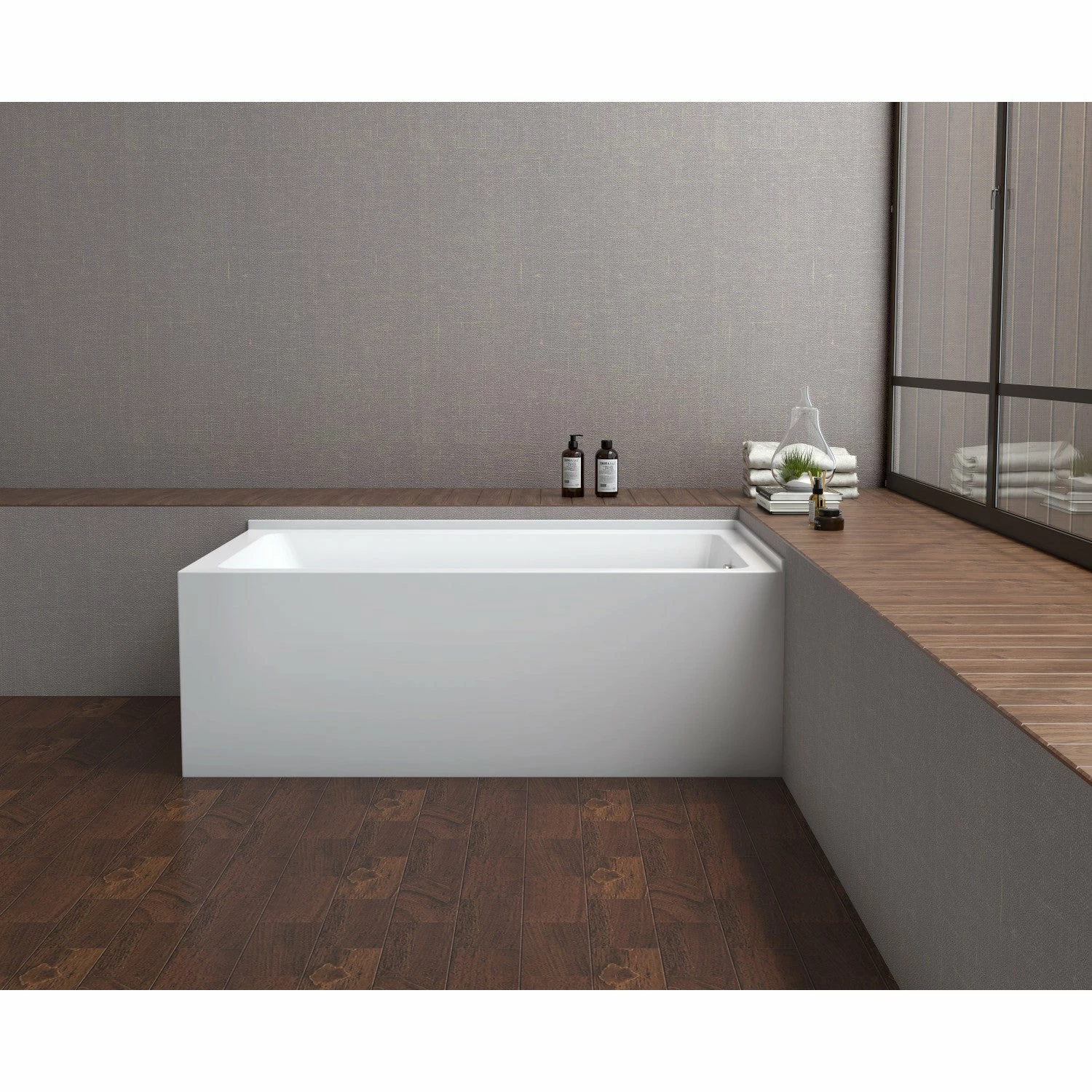 Aqua Eden VTAP6036R22TS 60-Inch Acrylic Alcove Tub With Right Hand Drain Hole, White - Image 2