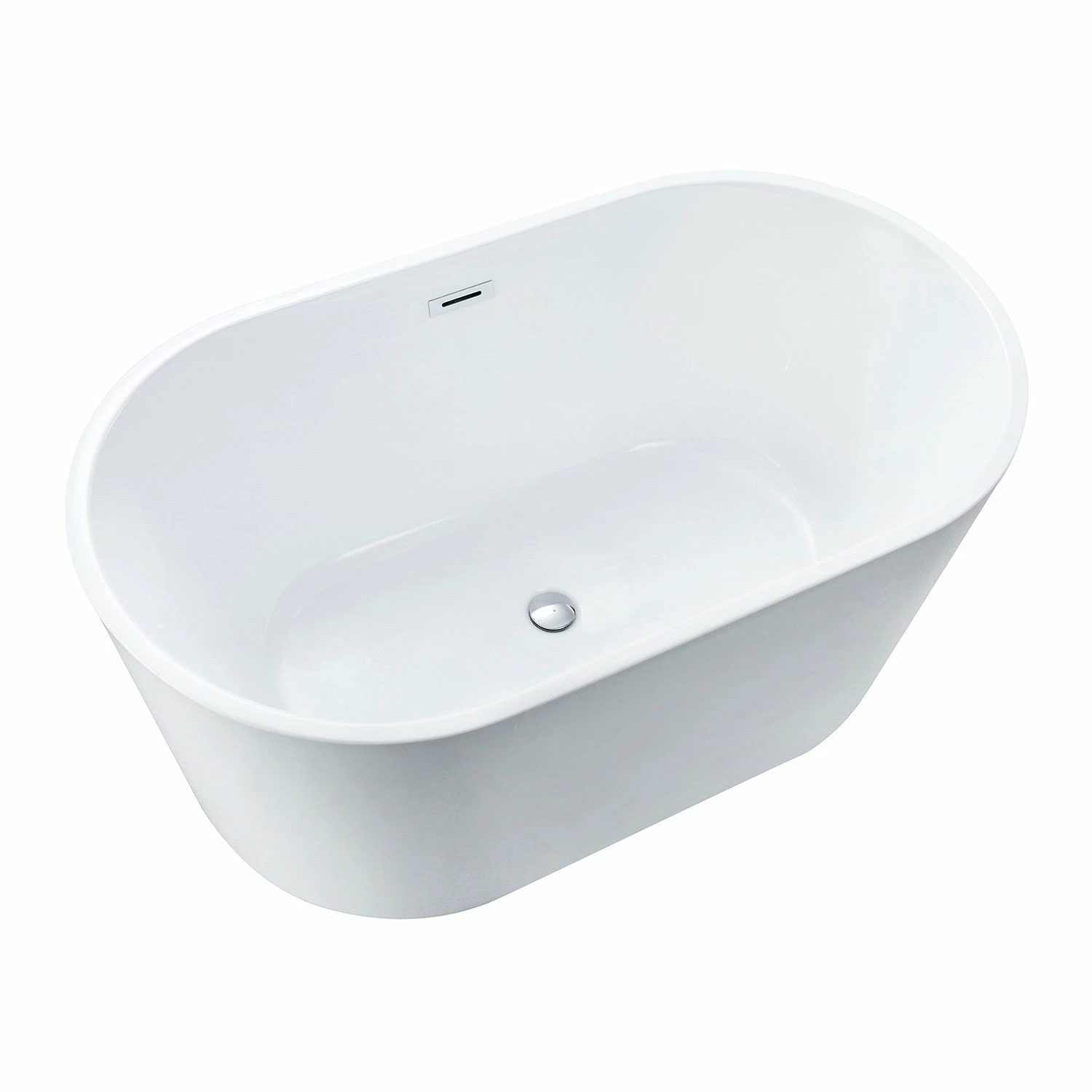 Aqua Eden VTDE533023 53-Inch Acrylic Freestanding Tub With Center Drain Hole, Glossy White - Image 2