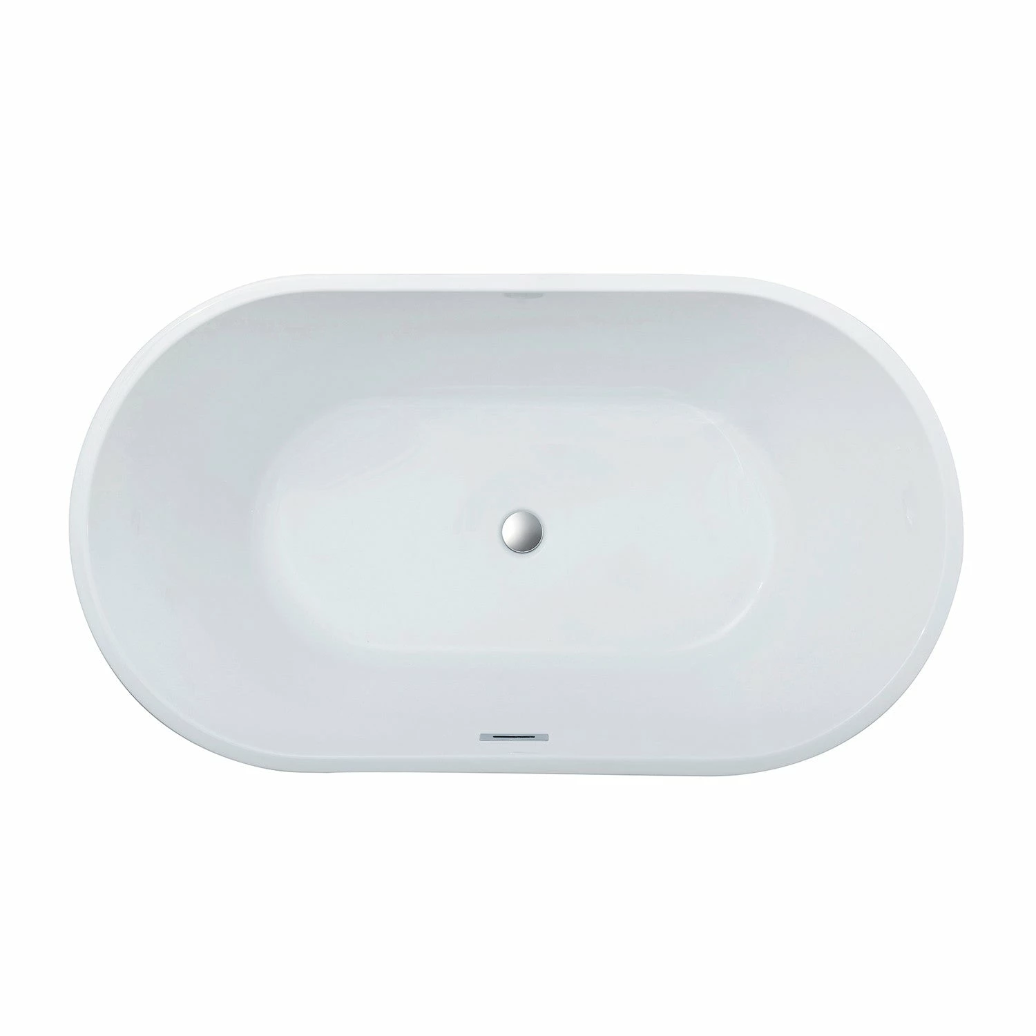 Aqua Eden VTDE533023 53-Inch Acrylic Freestanding Tub With Center Drain Hole, Glossy White - Image 3