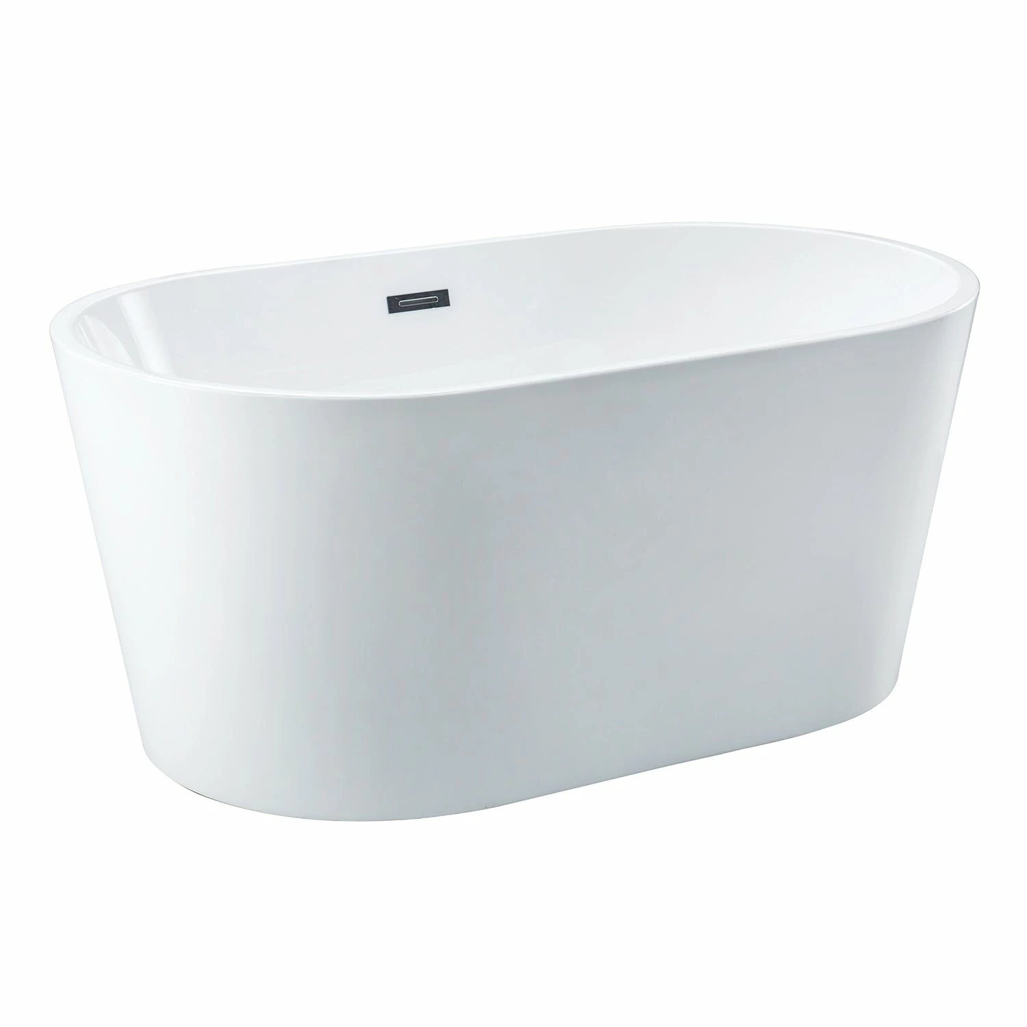 Aqua Eden VTDE533023 53-Inch Acrylic Freestanding Tub With Center Drain Hole, Glossy White