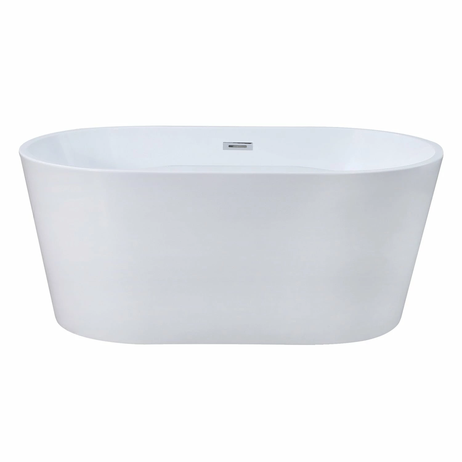 Aqua Eden VTDE563224BA 56-Inch Acrylic Freestanding Tub With Drain, Glossy White - Image 3