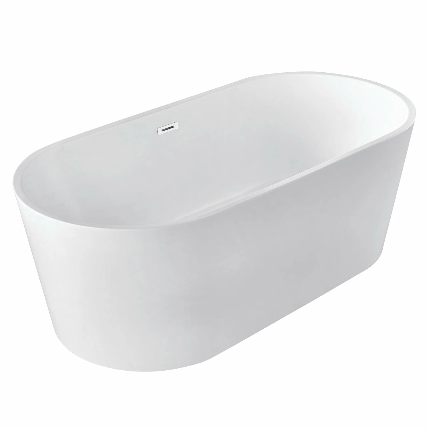 Aqua Eden VTDE603023BA 59-Inch Acrylic Double Ended Freestanding Tub With Drain, Glossy White - Image 3