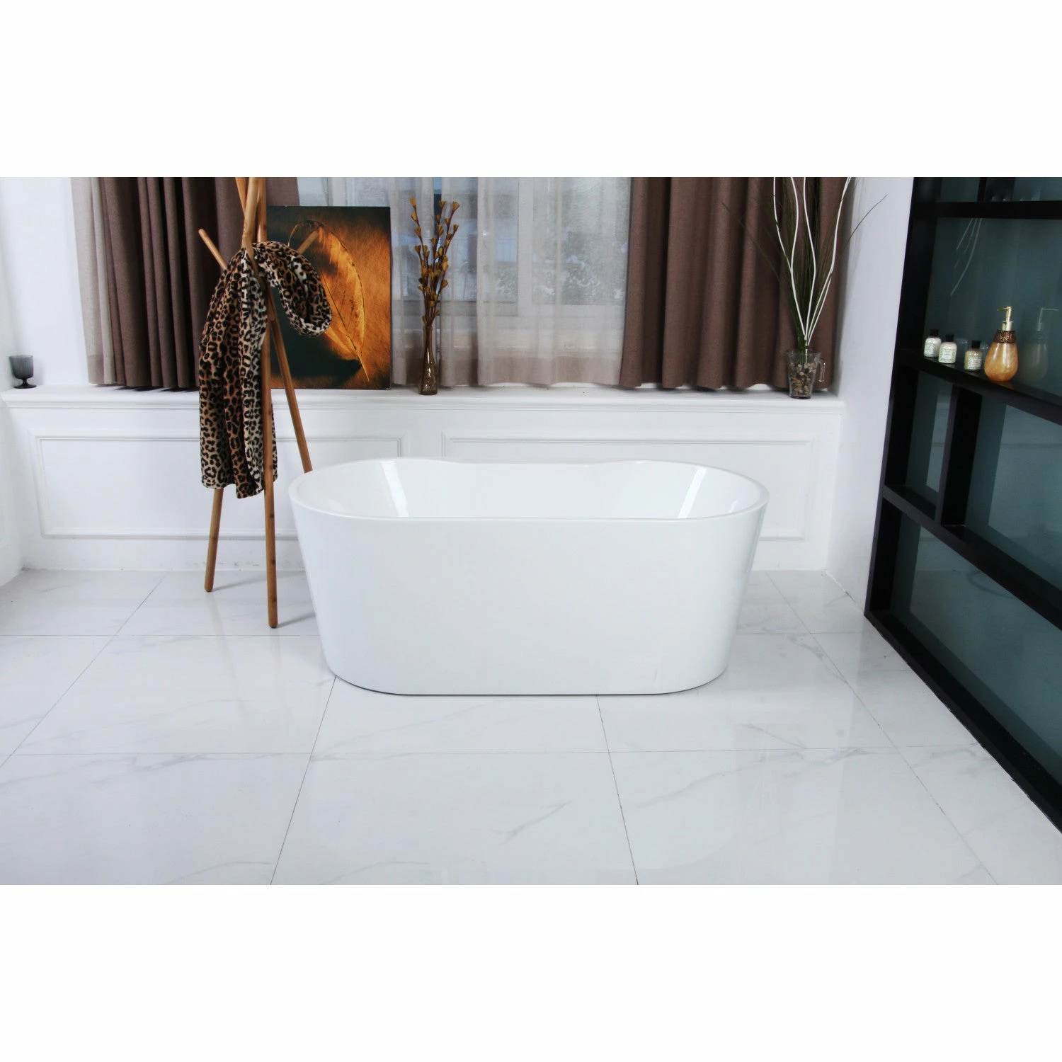 Aqua Eden VTDE633023 63-Inch Acrylic Freestanding Tub With Drain, Glossy White - Image 2
