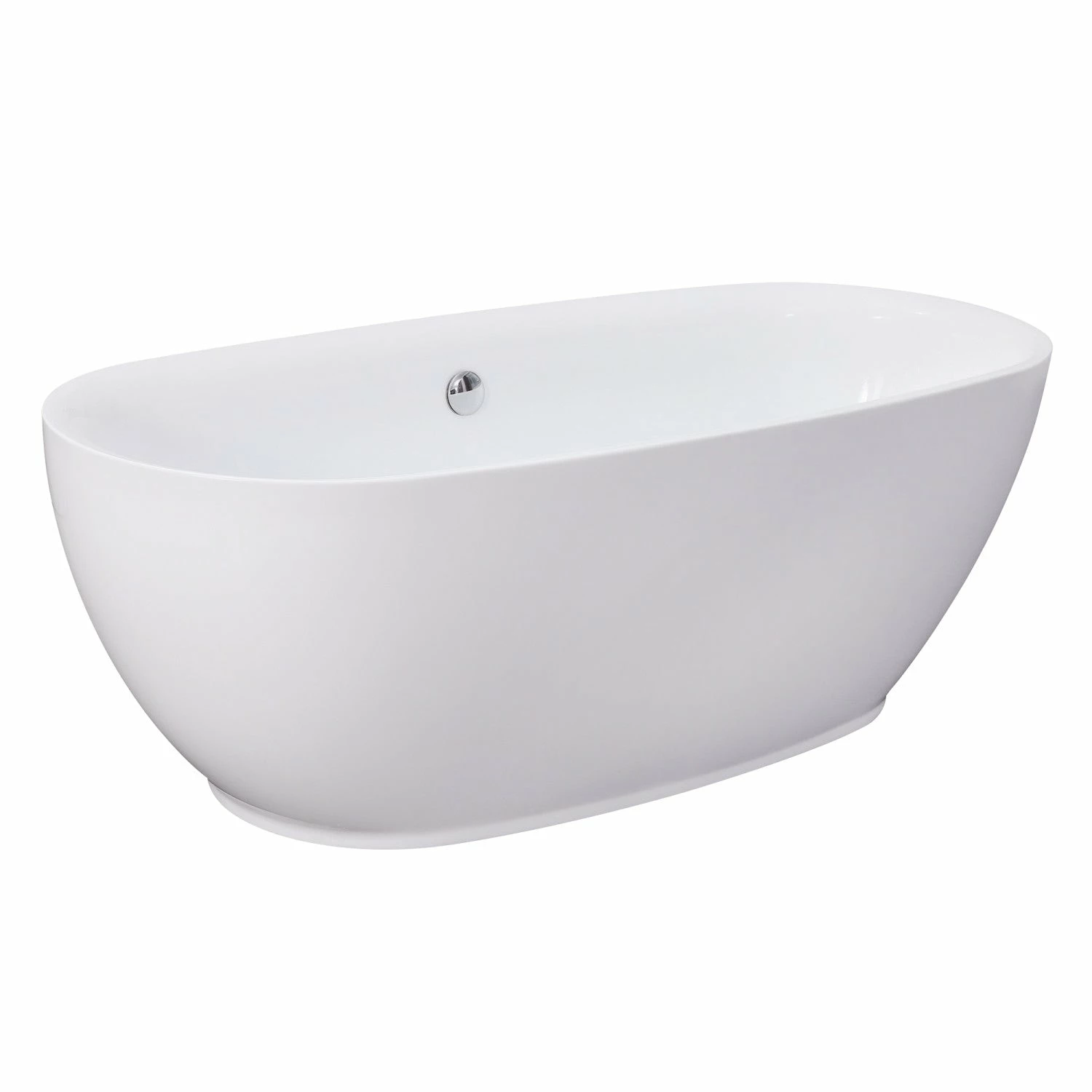 Aqua Eden VTDE673023BA 67-Inch Acrylic Double Ended Freestanding Tub With Drain, Glossy White - Image 3