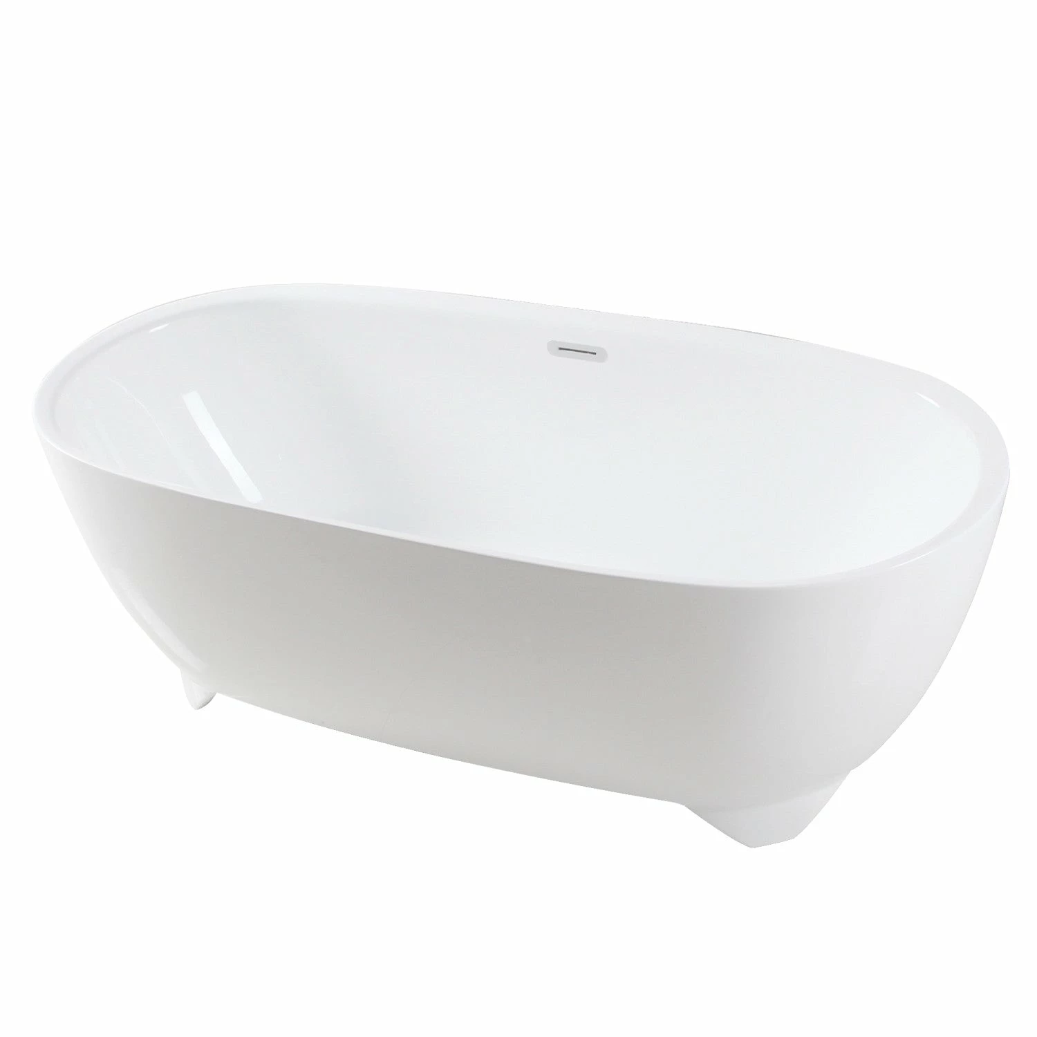 Aqua Eden VTDE673123S 67-Inch Acrylic Double Ended Freestanding Tub With Drain, White - Image 3