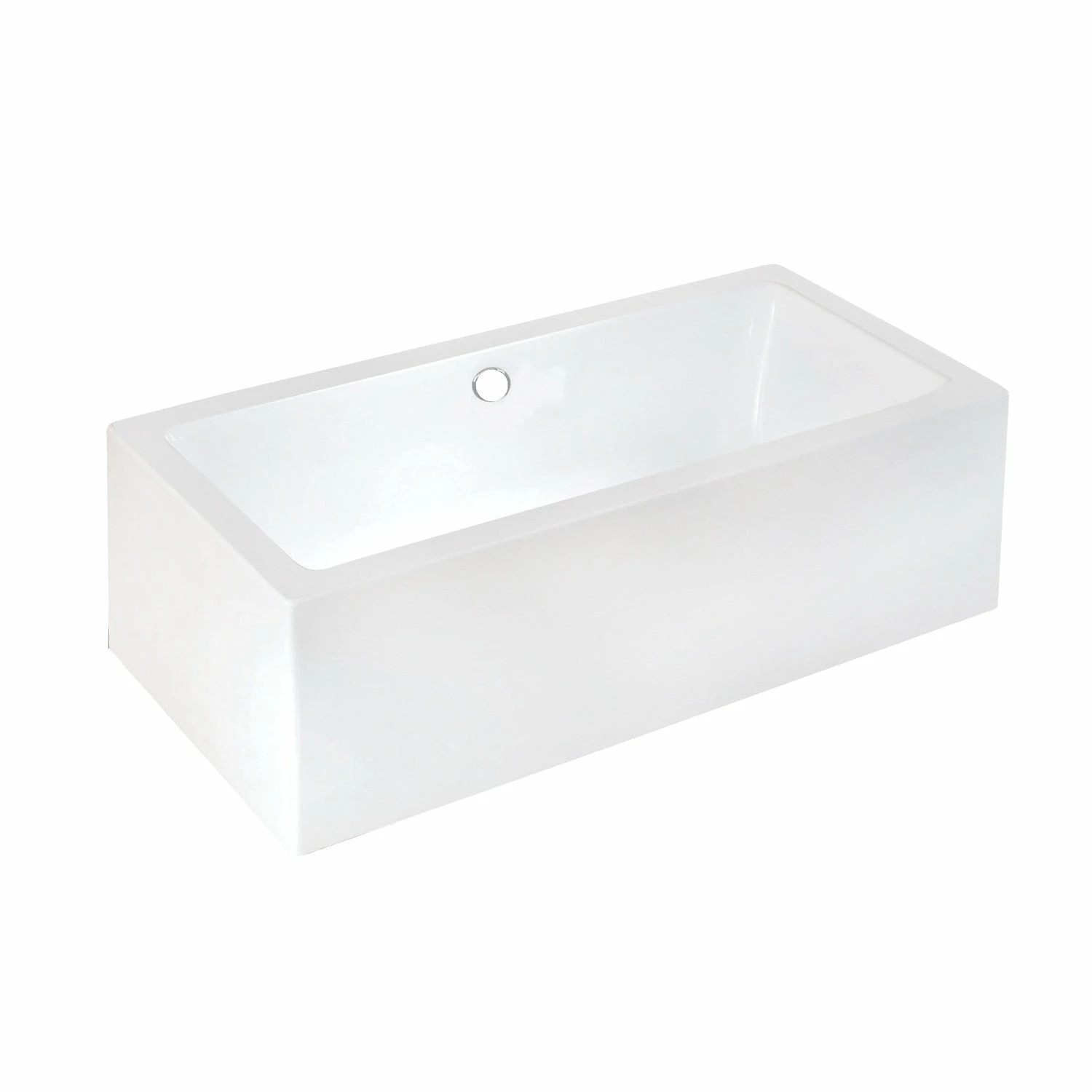 Aqua Eden VTDE673321 67-Inch Acrylic Double Ended Freestanding Tub With Drain, White - Image 2