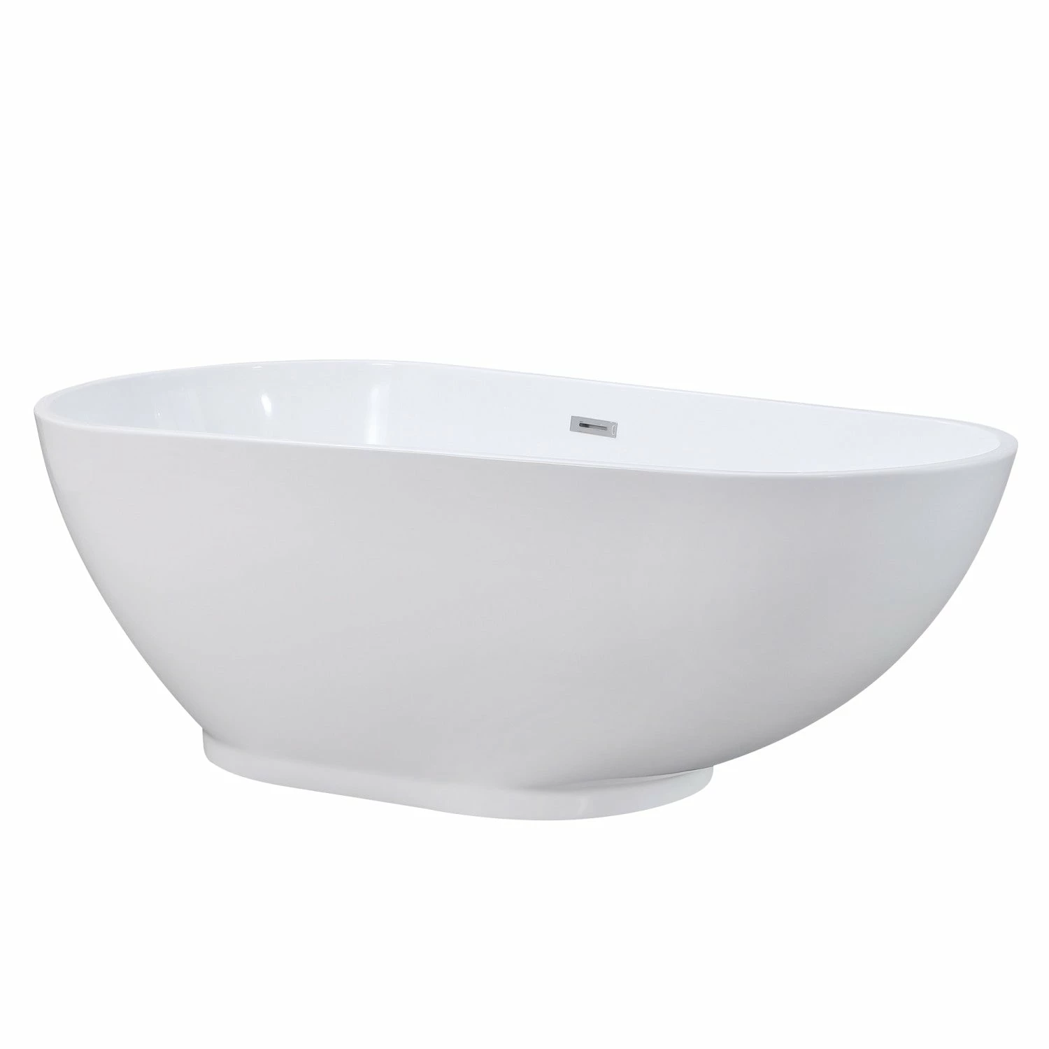 Aqua Eden VTDE693223BA 69-Inch Acrylic Double Ended Freestanding Tub With Drain, Glossy White - Image 3