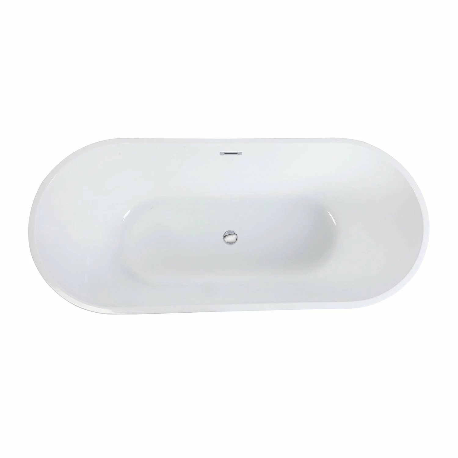 Aqua Eden VTDE713223T 71-Inch Acrylic Freestanding Tub With Center Drain Hole, Glossy White - Image 3