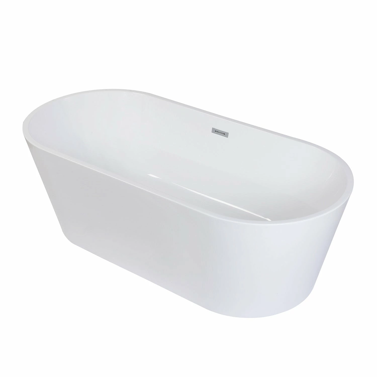 Aqua Eden VTDE713223T 71-Inch Acrylic Freestanding Tub With Center Drain Hole, Glossy White - Image 4