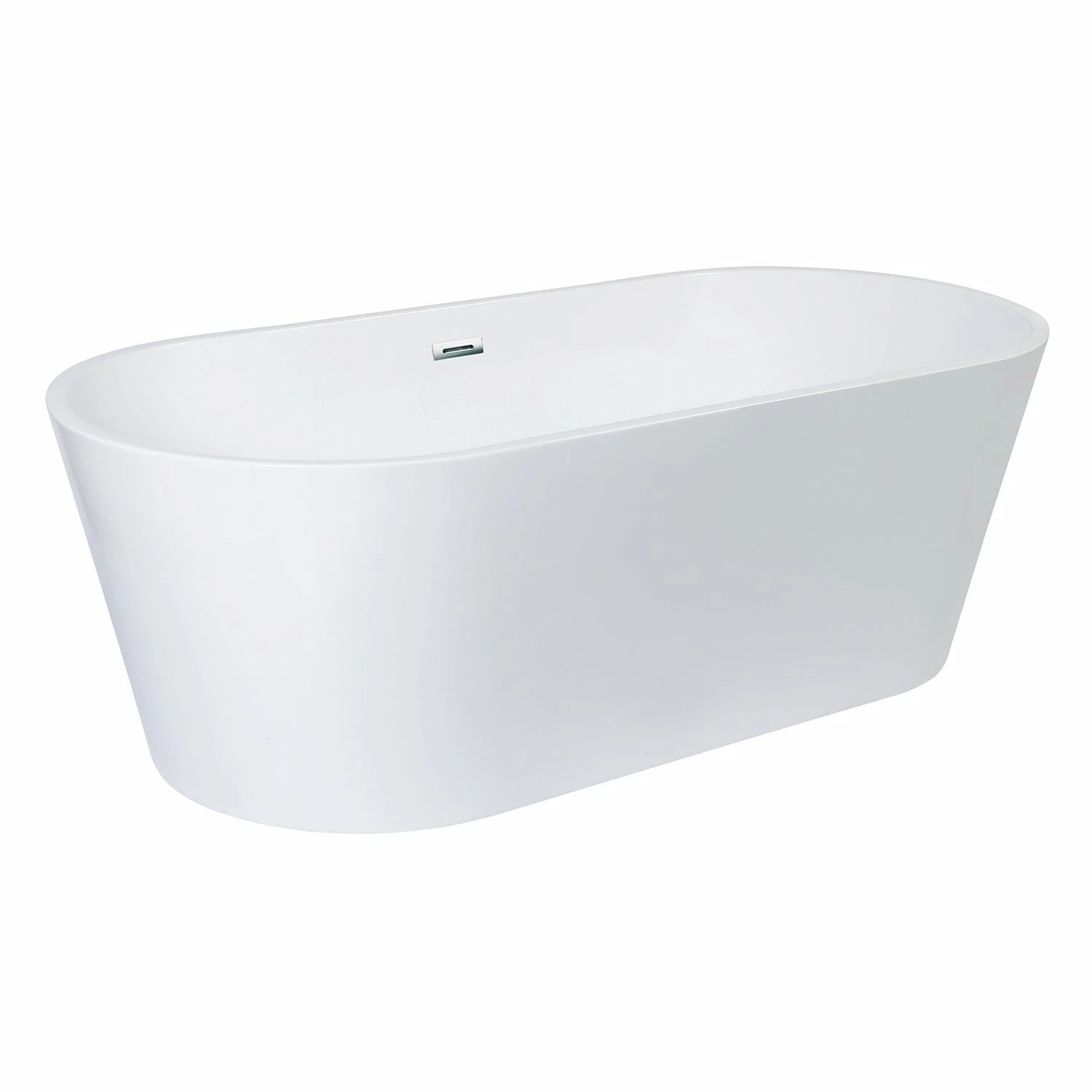 Aqua Eden VTDE713223T 71-Inch Acrylic Freestanding Tub With Center Drain Hole, Glossy White