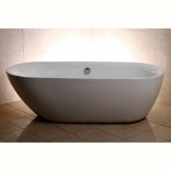 Aqua Eden VTDE713321 71-Inch Acrylic Double Ended Freestanding Tub With Drain, White