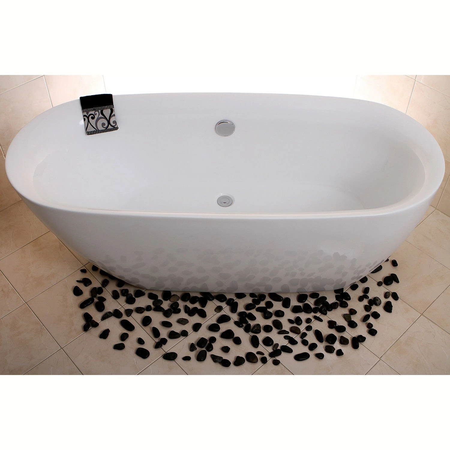 Aqua Eden VTDE713321 71-Inch Acrylic Double Ended Freestanding Tub With Drain, White - Image 2