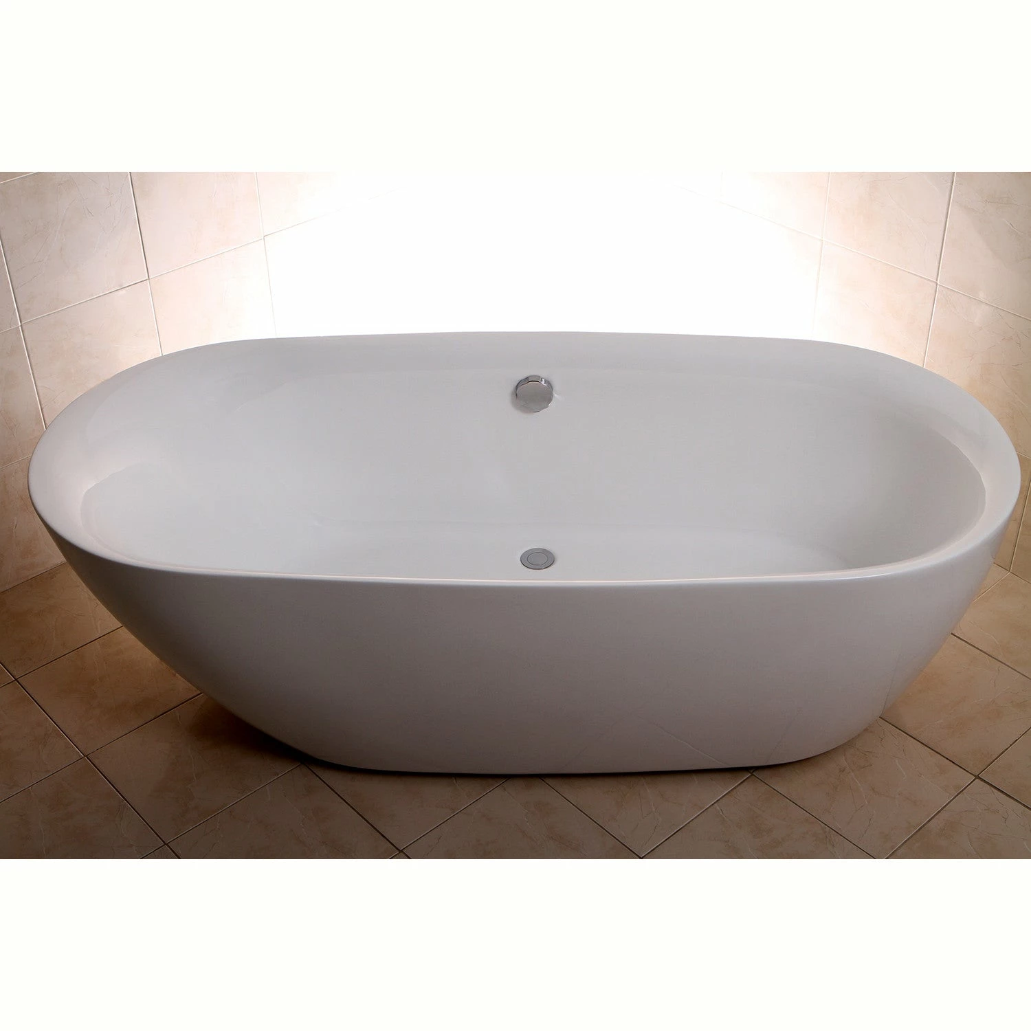 Aqua Eden VTDE713321 71-Inch Acrylic Double Ended Freestanding Tub With Drain, White - Image 3