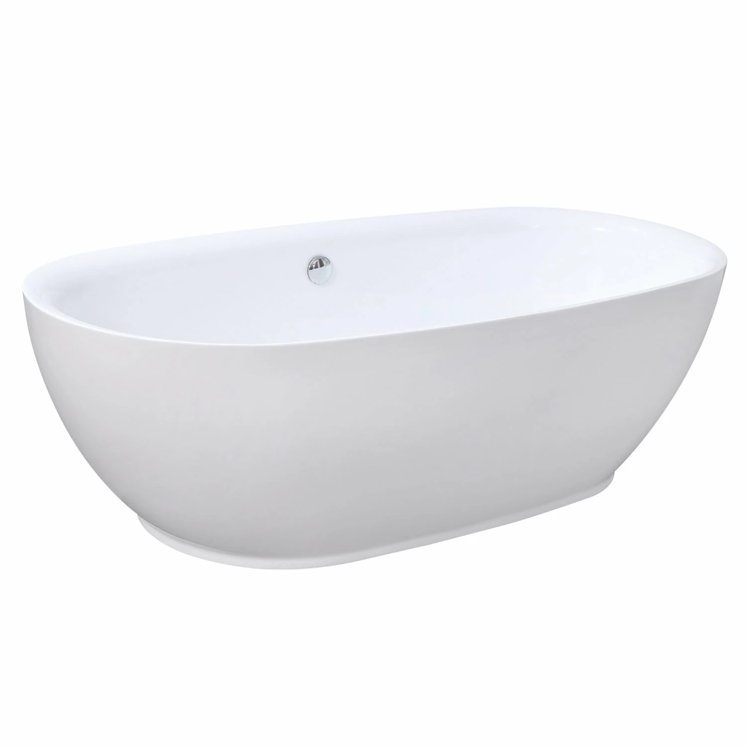 Aqua Eden VTDE713321BA 71-Inch Acrylic Double Ended Freestanding Tub With Drain, Glossy White - Image 3
