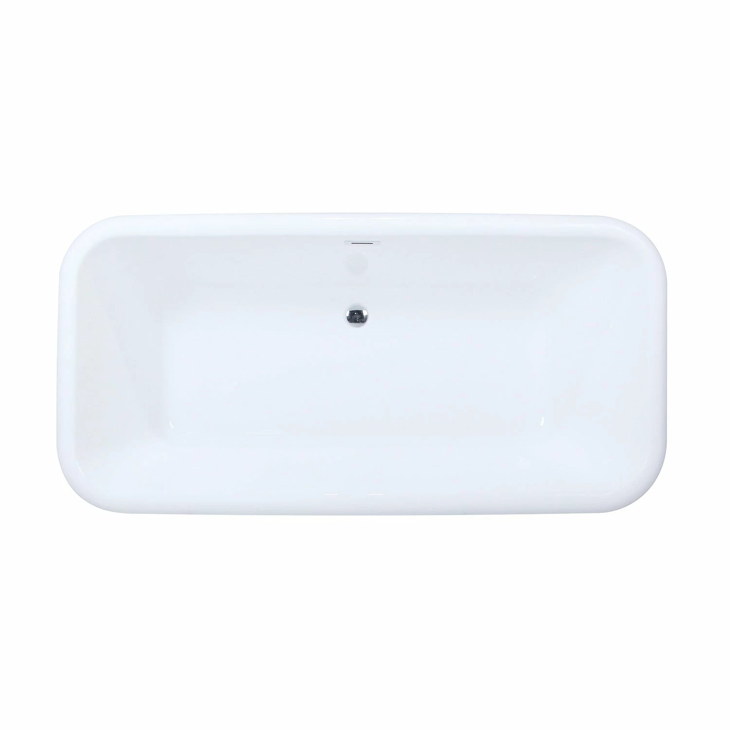 Aqua Eden VTDE713524WA 71-Inch Acrylic Double Ended Pedestal Tub With Drain, Glossy White - Image 4