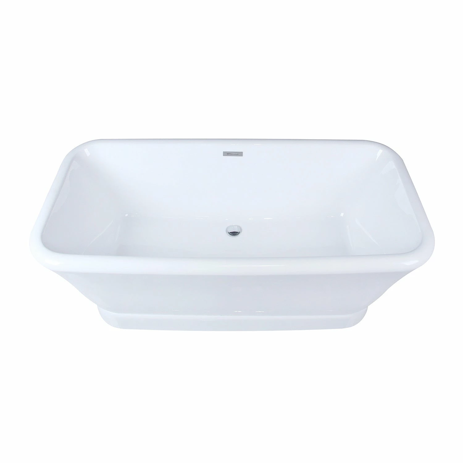 Aqua Eden VTDE713524WA 71-Inch Acrylic Double Ended Pedestal Tub With Drain, Glossy White - Image 5
