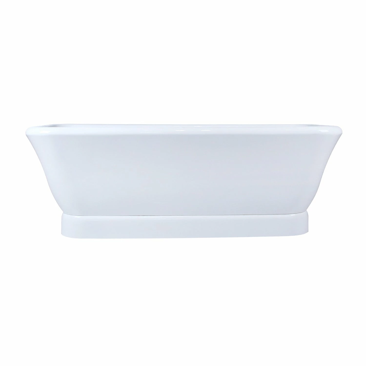 Aqua Eden VTDE713524WA 71-Inch Acrylic Double Ended Pedestal Tub With Drain, Glossy White - Image 6