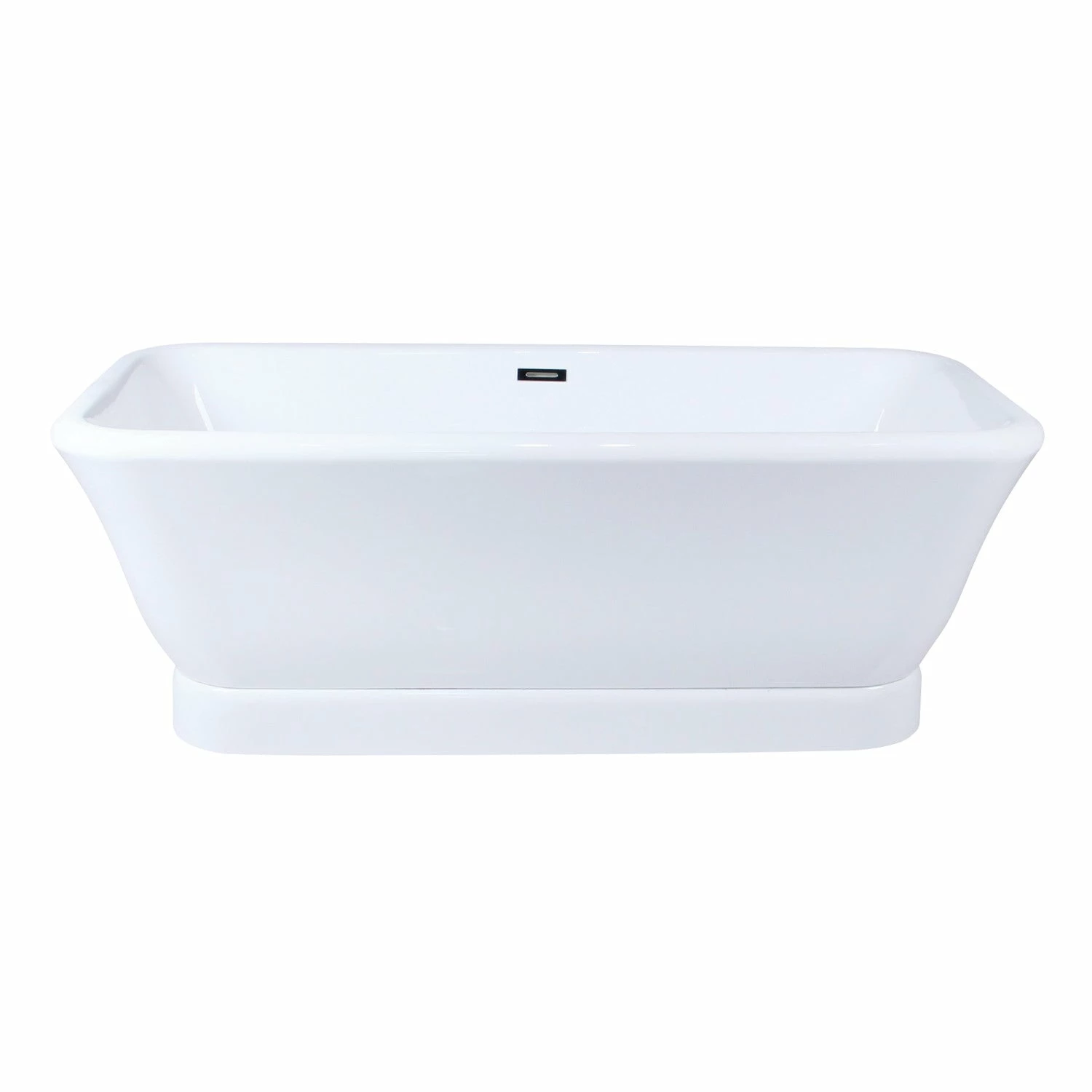 Aqua Eden VTDE713524WA 71-Inch Acrylic Double Ended Pedestal Tub With Drain, Glossy White - Image 3