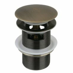 Trimscape VTDESHOEAB Brass Toe Touch Tub Drain Shoe With Overflow, Antique Brass