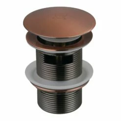 Trimscape VTDESHOEAC Brass Toe Touch Tub Drain Shoe With Overflow, Antique Copper