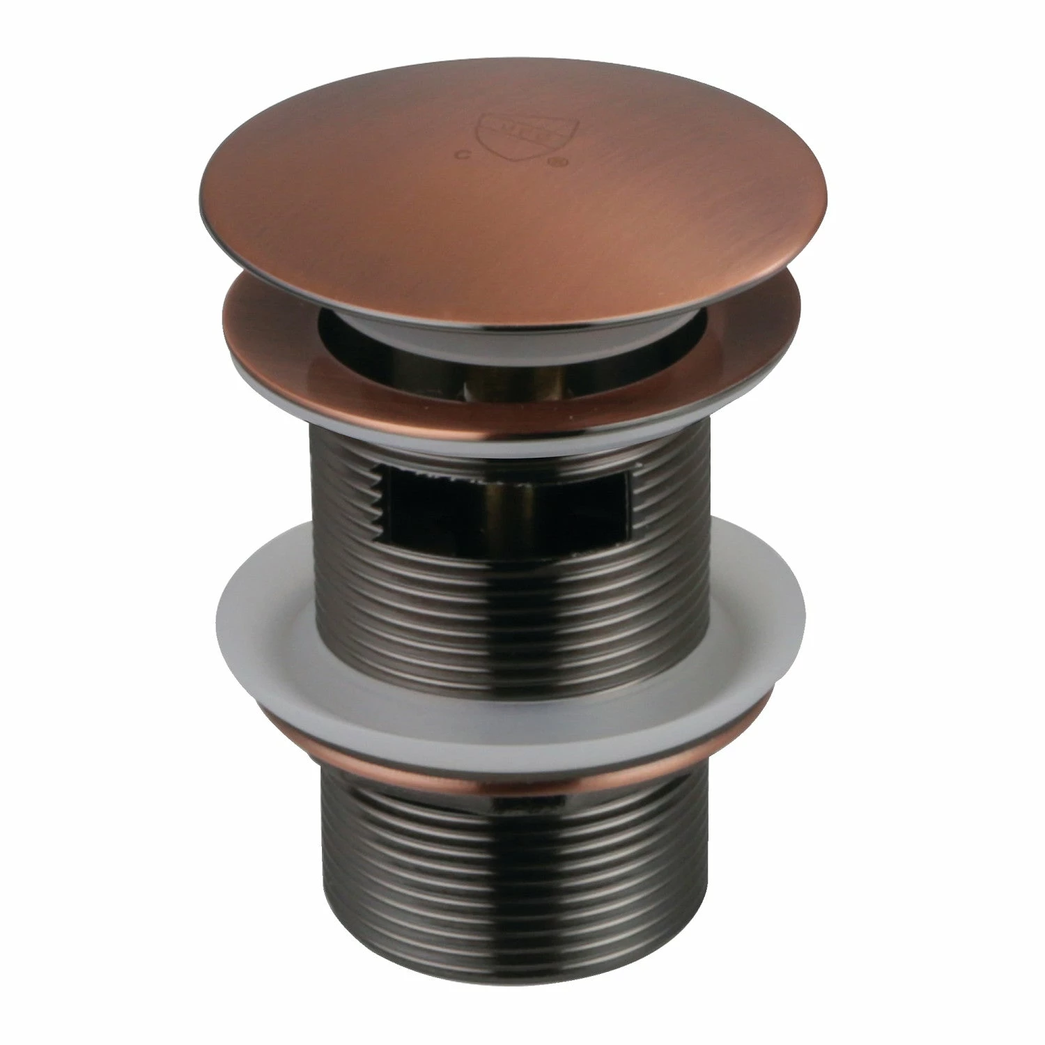 Trimscape VTDESHOEAC Brass Toe Touch Tub Drain Shoe With Overflow, Antique Copper