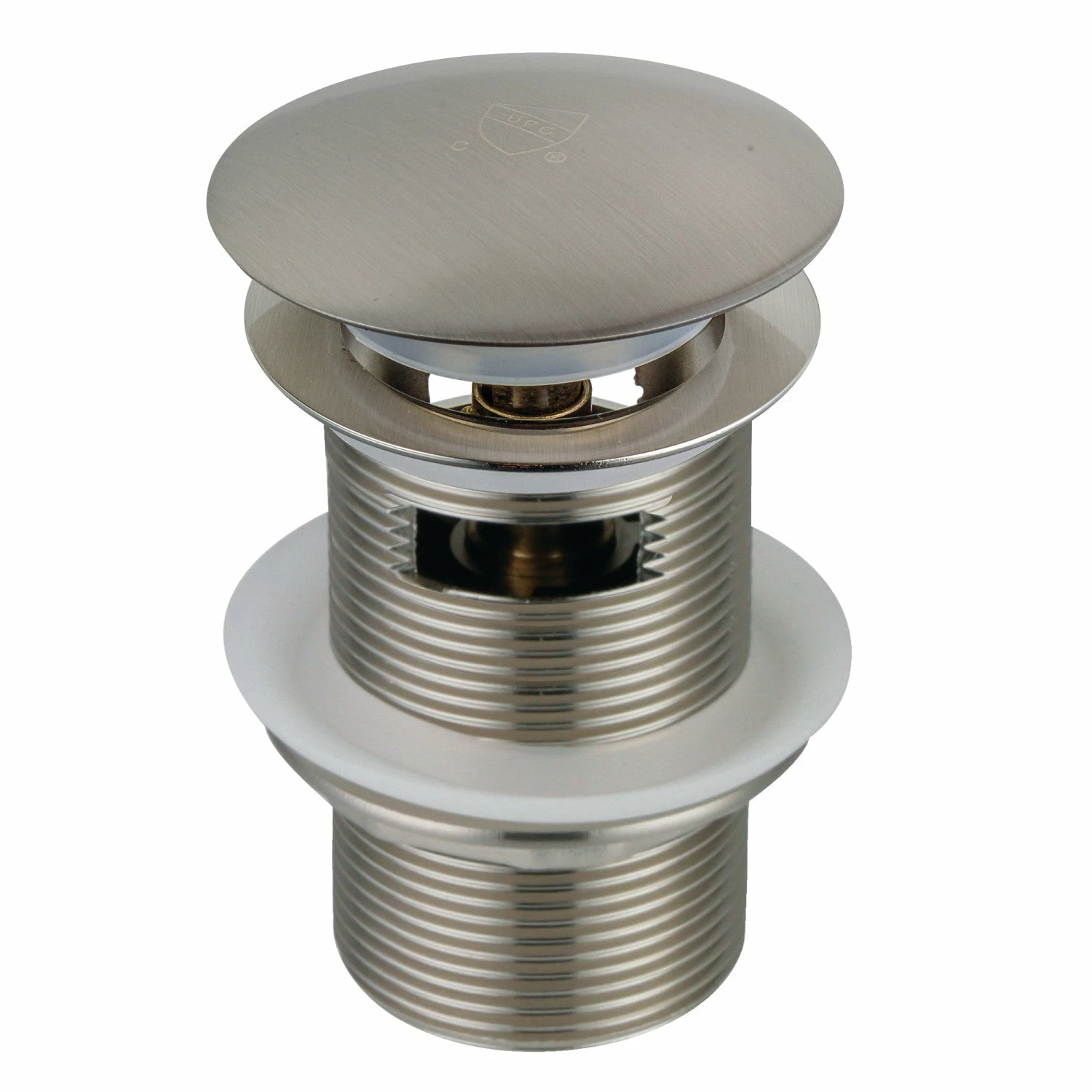 Trimscape VTDESHOEBN Brass Toe Touch Tub Drain Shoe With Overflow, Brushed Nickel