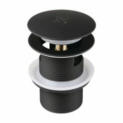 Trimscape VTDESHOEMB Brass Toe Touch Tub Drain Shoe With Overflow, Matte Black