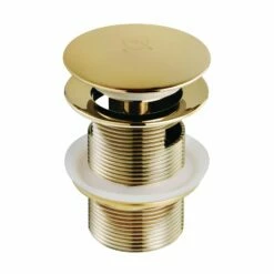 Trimscape VTDESHOEPB Brass Toe Touch Tub Drain Shoe With Overflow, Polished Brass