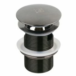 Trimscape VTDESHOEVN Brass Toe Touch Tub Drain Shoe With Overflow, Black Stainless