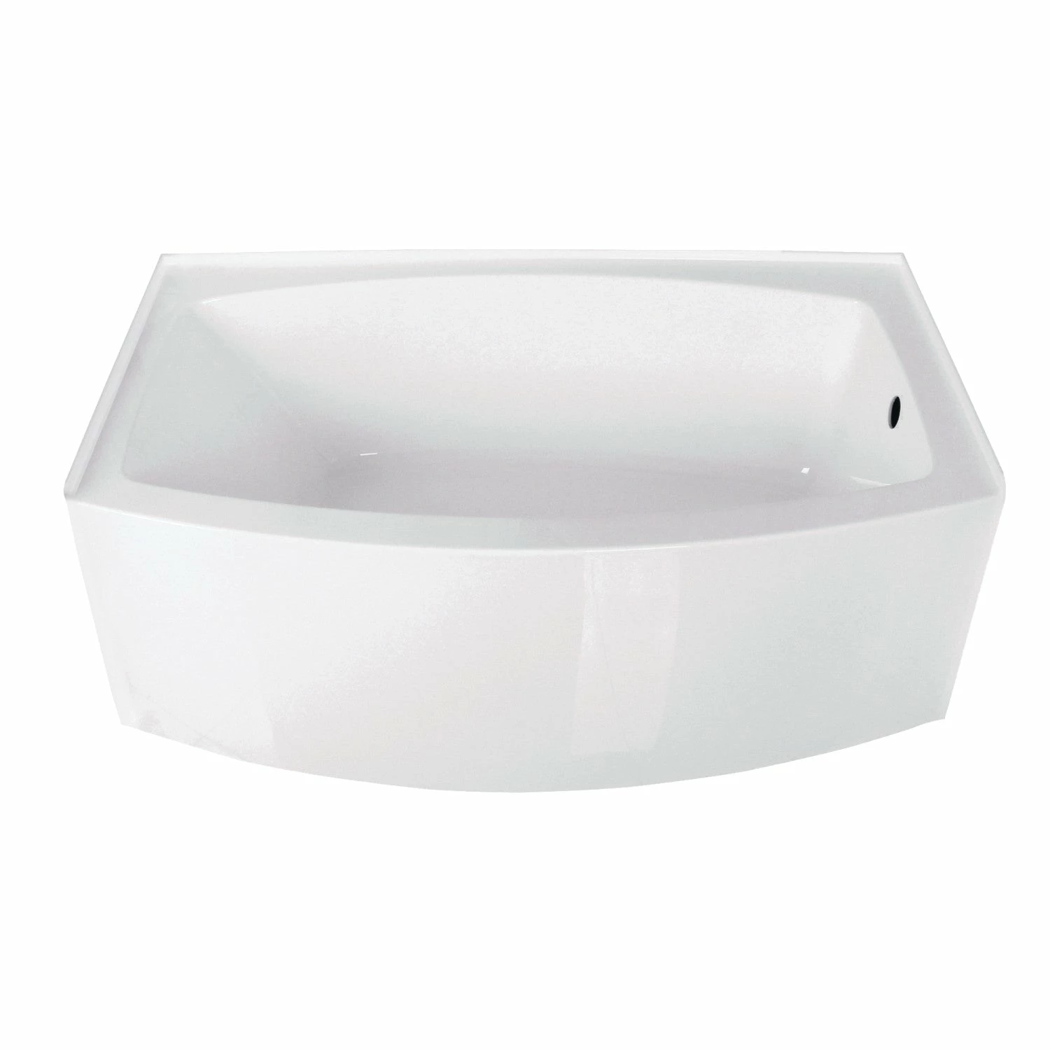 Aqua Eden VTDR603022R 60-Inch Acrylic Curved Apron Alcove Tub With Right Hand Drain Hole, White