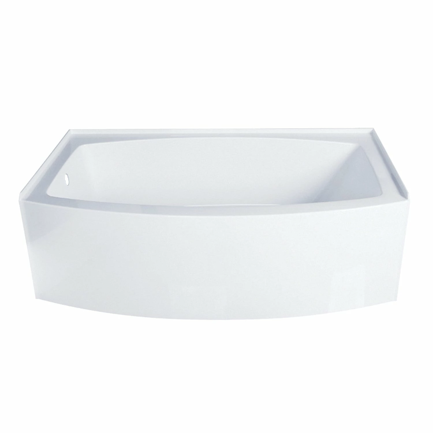 Inflection VTDR663222L 66-Inch Acrylic Curved Apron Alcove Tub With Left Hand Drain, Glossy White - Image 2