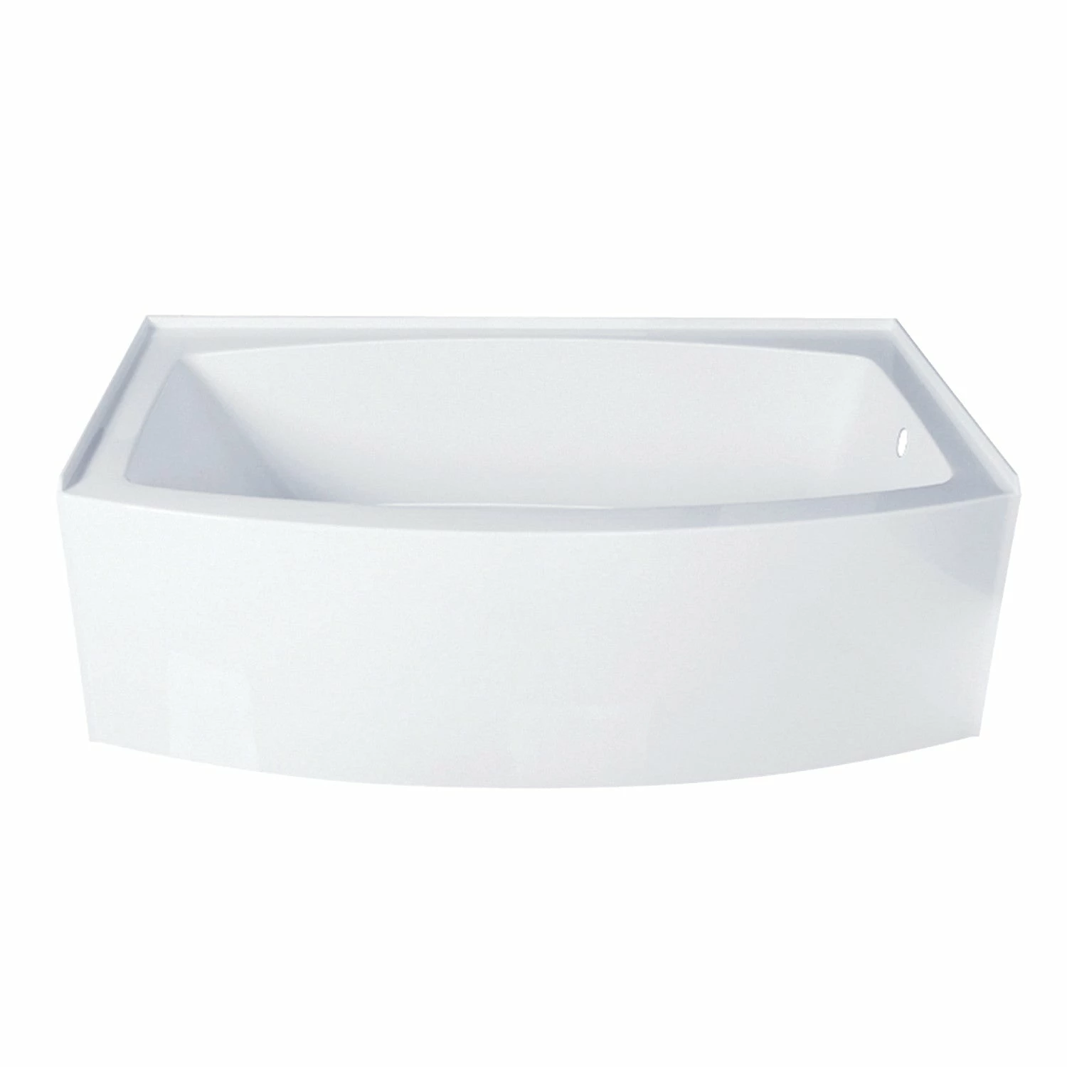 Inflection VTDR663222R 66-Inch Acrylic Curved Apron Alcove Tub With Right Hand Drain, Glossy White - Image 2