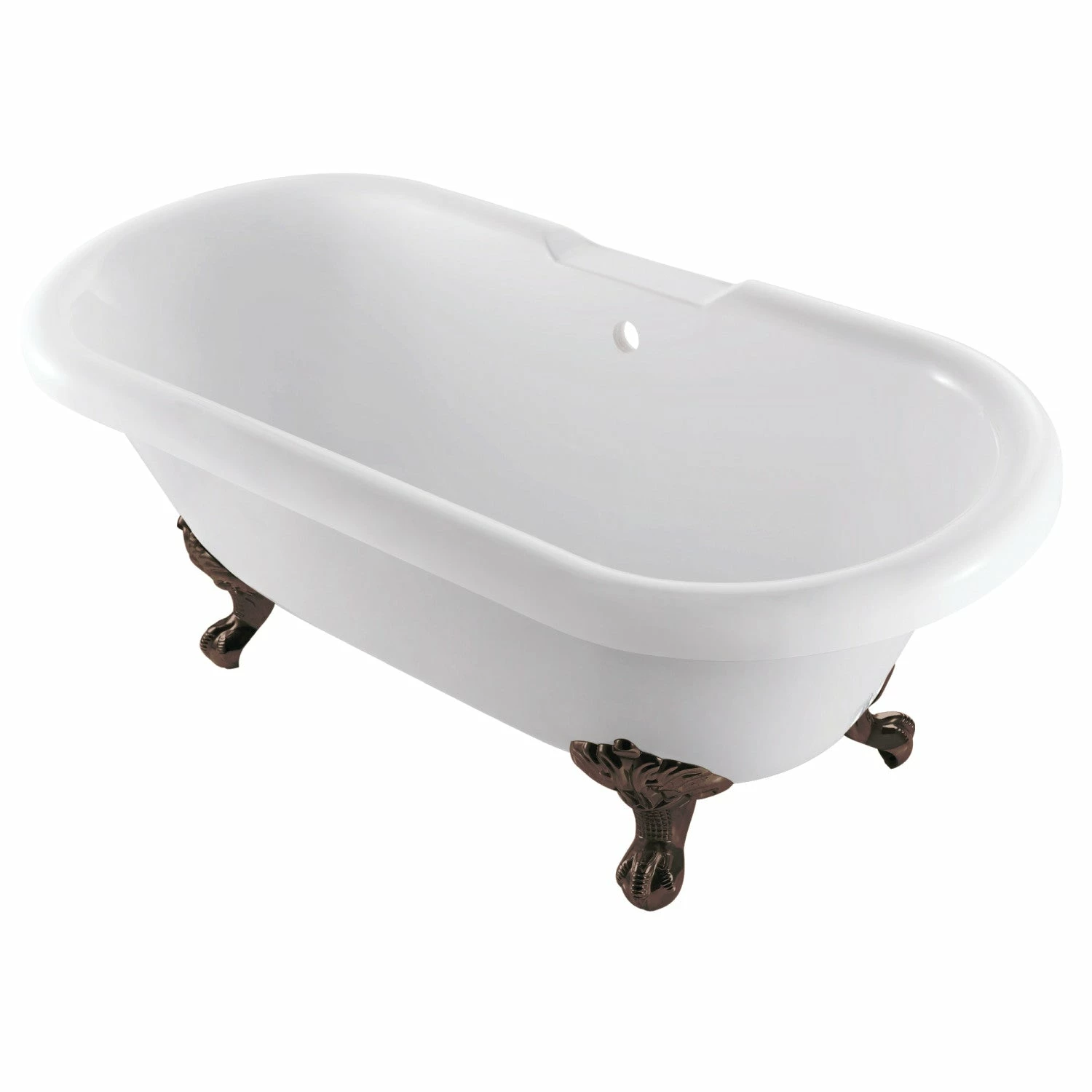 Aqua Eden VTDS672924JNH5 67-Inch Acrylic Double Ended Clawfoot Tub (No Faucet Drillings), White/Oil Rubbed Bronze - Image 2