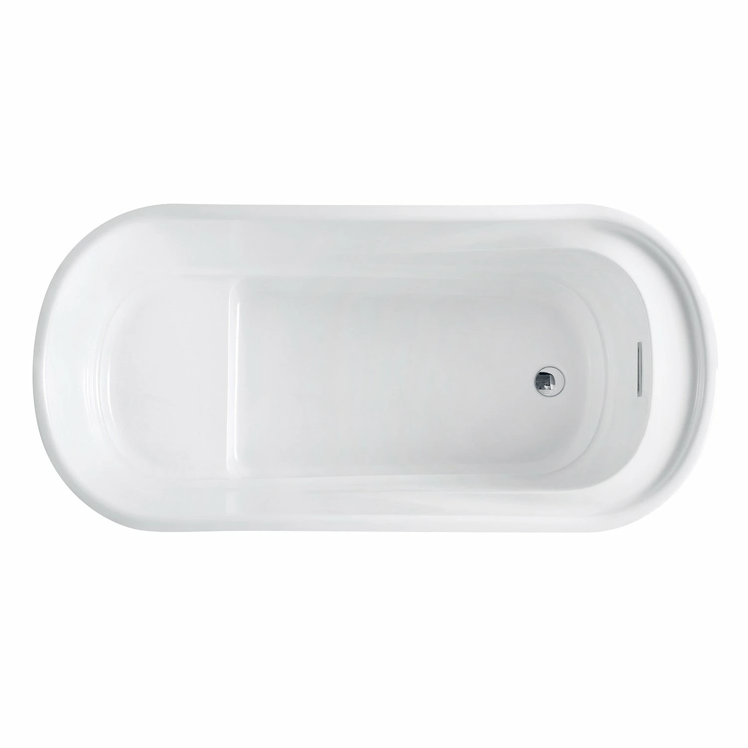 Aqua Eden VTOV512925S 51-Inch Acrylic Freestanding Tub With Drain And Integrated Seat, Glossy White - Image 2