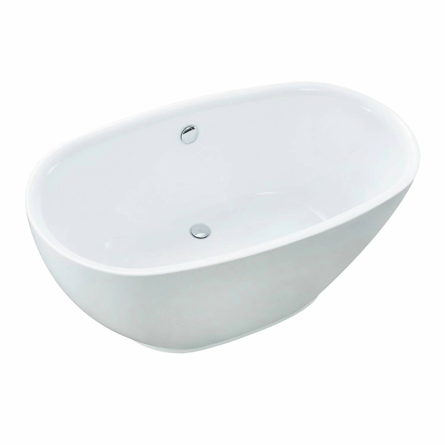 Aqua Eden VTOV553023U 55-Inch Acrylic Freestanding Tub With Center Drain Hole, Glossy White - Image 3
