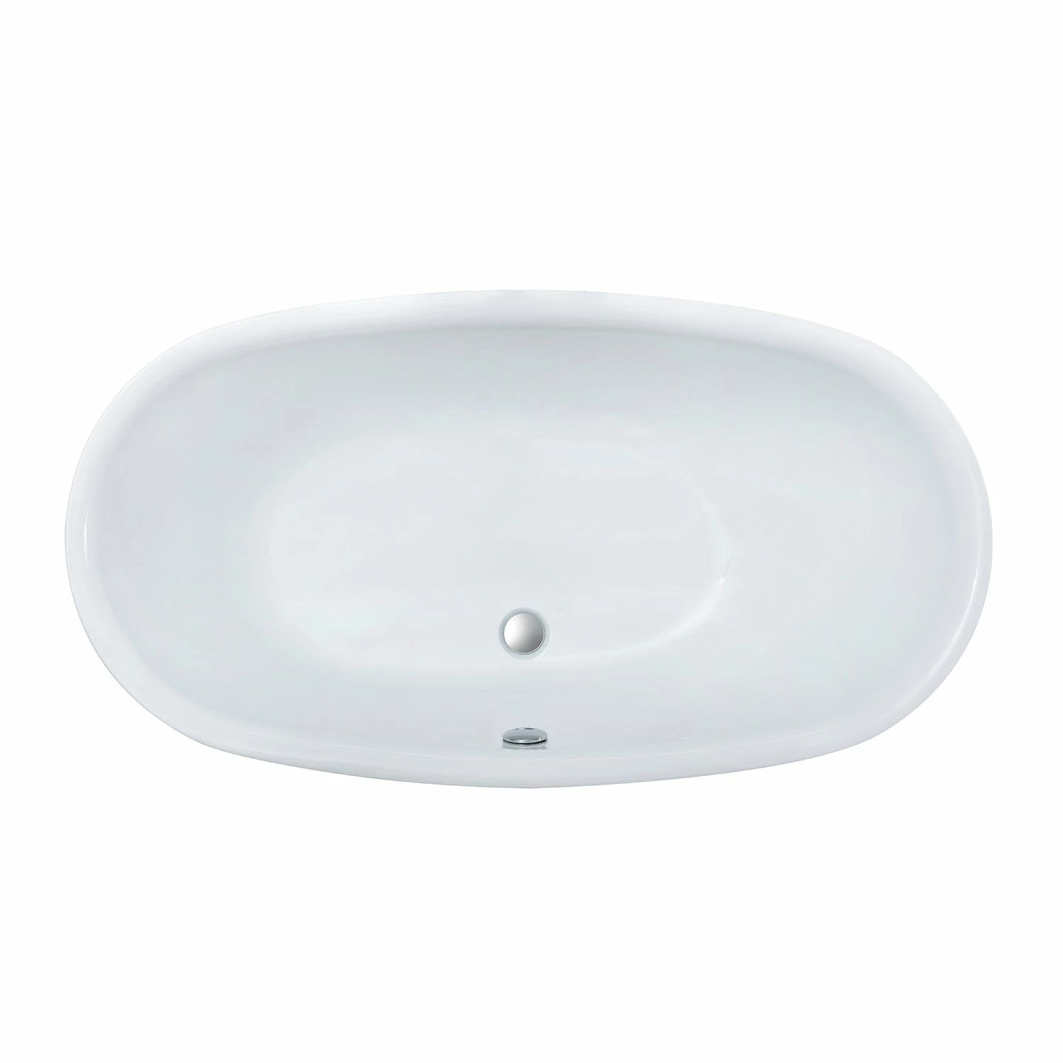 Aqua Eden VTOV553023U 55-Inch Acrylic Freestanding Tub With Center Drain Hole, Glossy White - Image 4