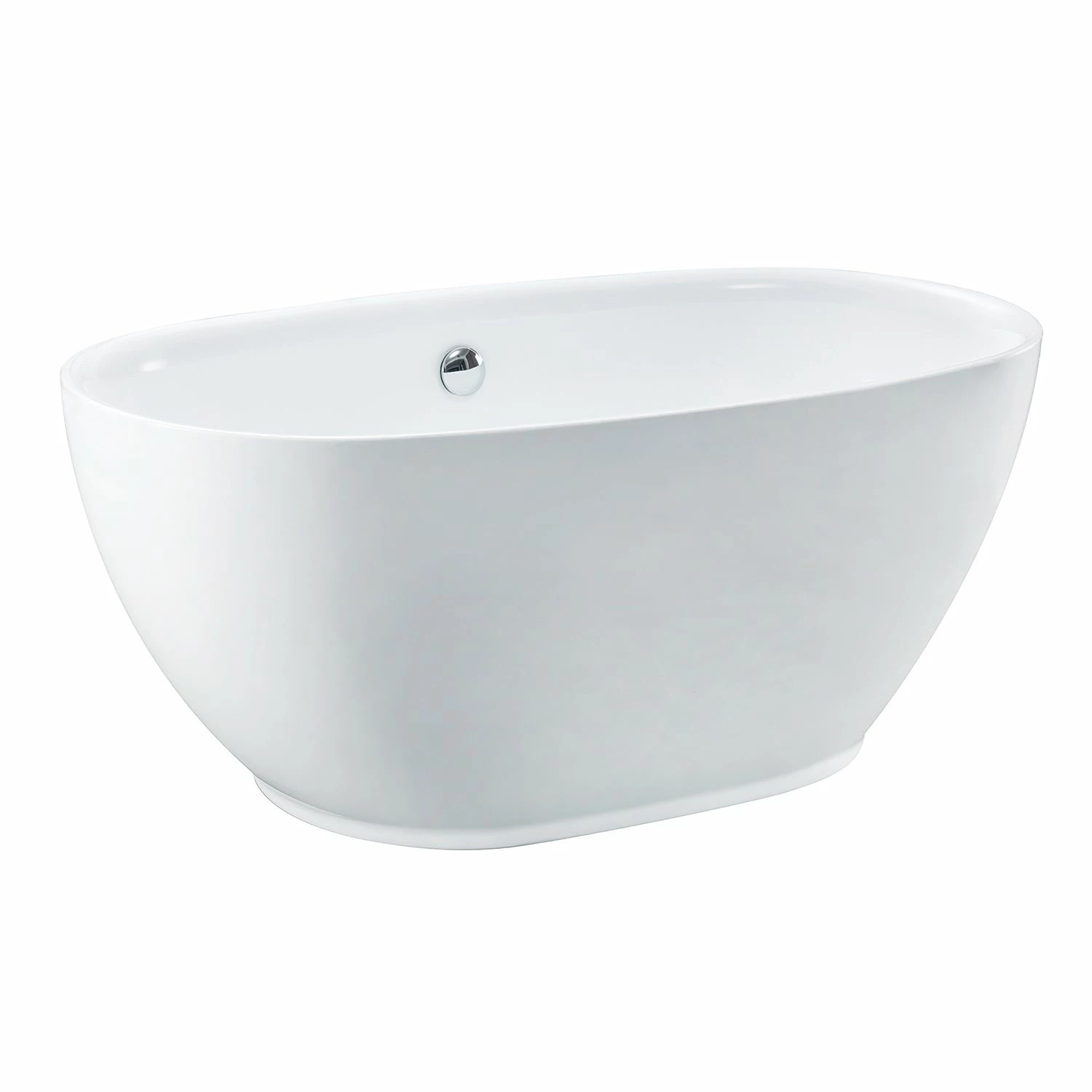Aqua Eden VTOV553023U 55-Inch Acrylic Freestanding Tub With Center Drain Hole, Glossy White