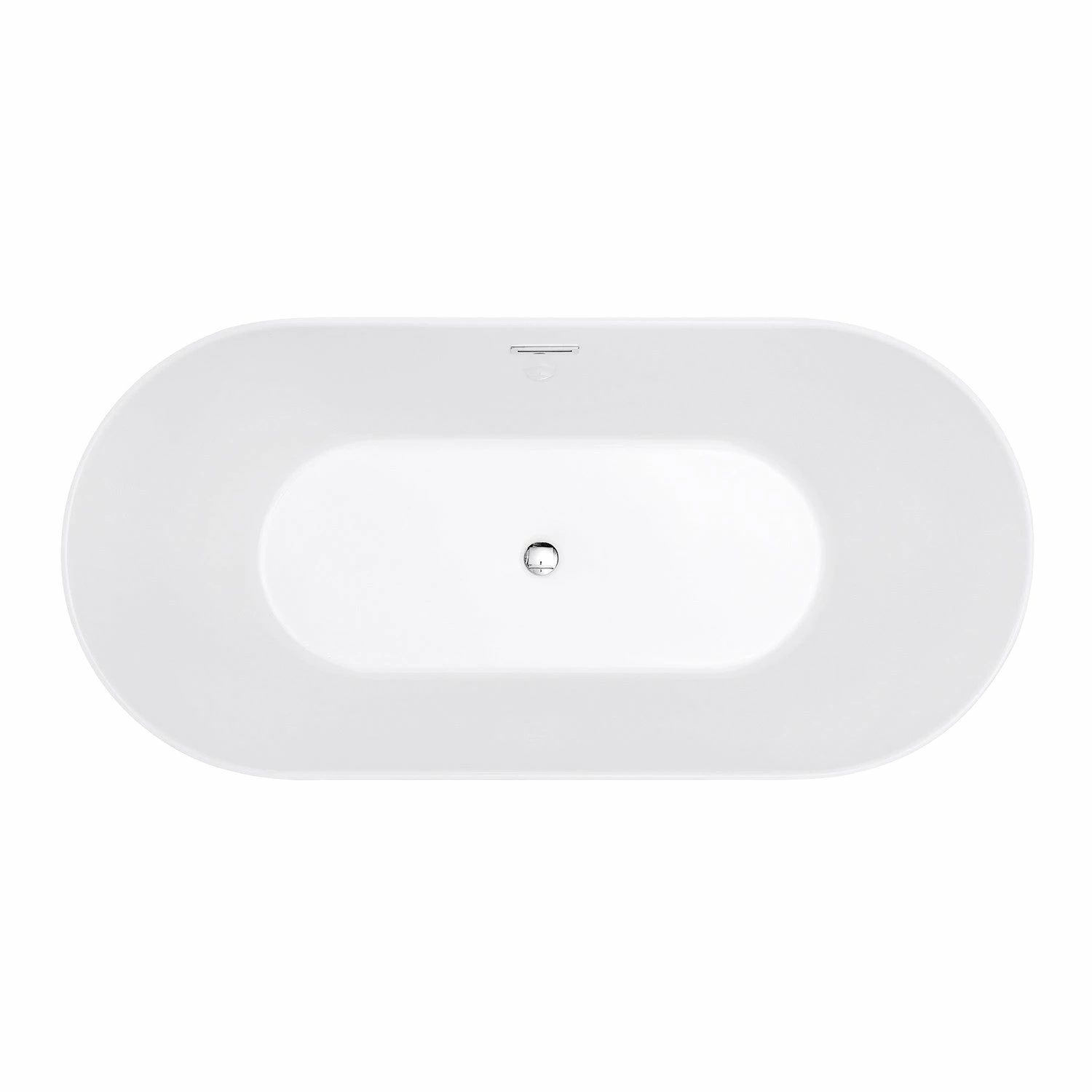 Aqua Eden VTOV593023 59-Inch Acrylic Freestanding Tub With Center Drain Hole, Glossy White - Image 4