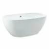Aqua Eden VTOV593023U 59-Inch Acrylic Freestanding Tub With Center Drain Hole, Glossy White