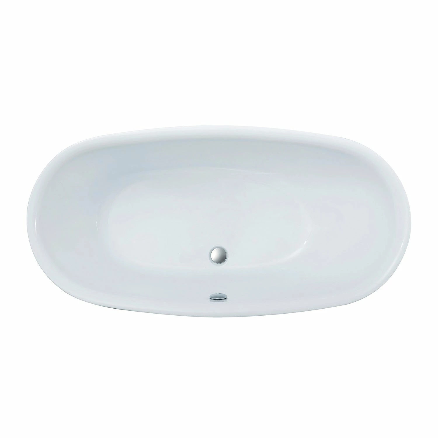 Aqua Eden VTOV593023U 59-Inch Acrylic Freestanding Tub With Center Drain Hole, Glossy White - Image 3
